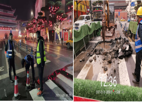 細(xì)查管道探漏點 奮戰(zhàn)搶修保供水