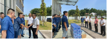 公服集團(tuán)黨委書記、董事長楊中才一行到清源水務(wù)公司開展“夏送清涼”慰問活動